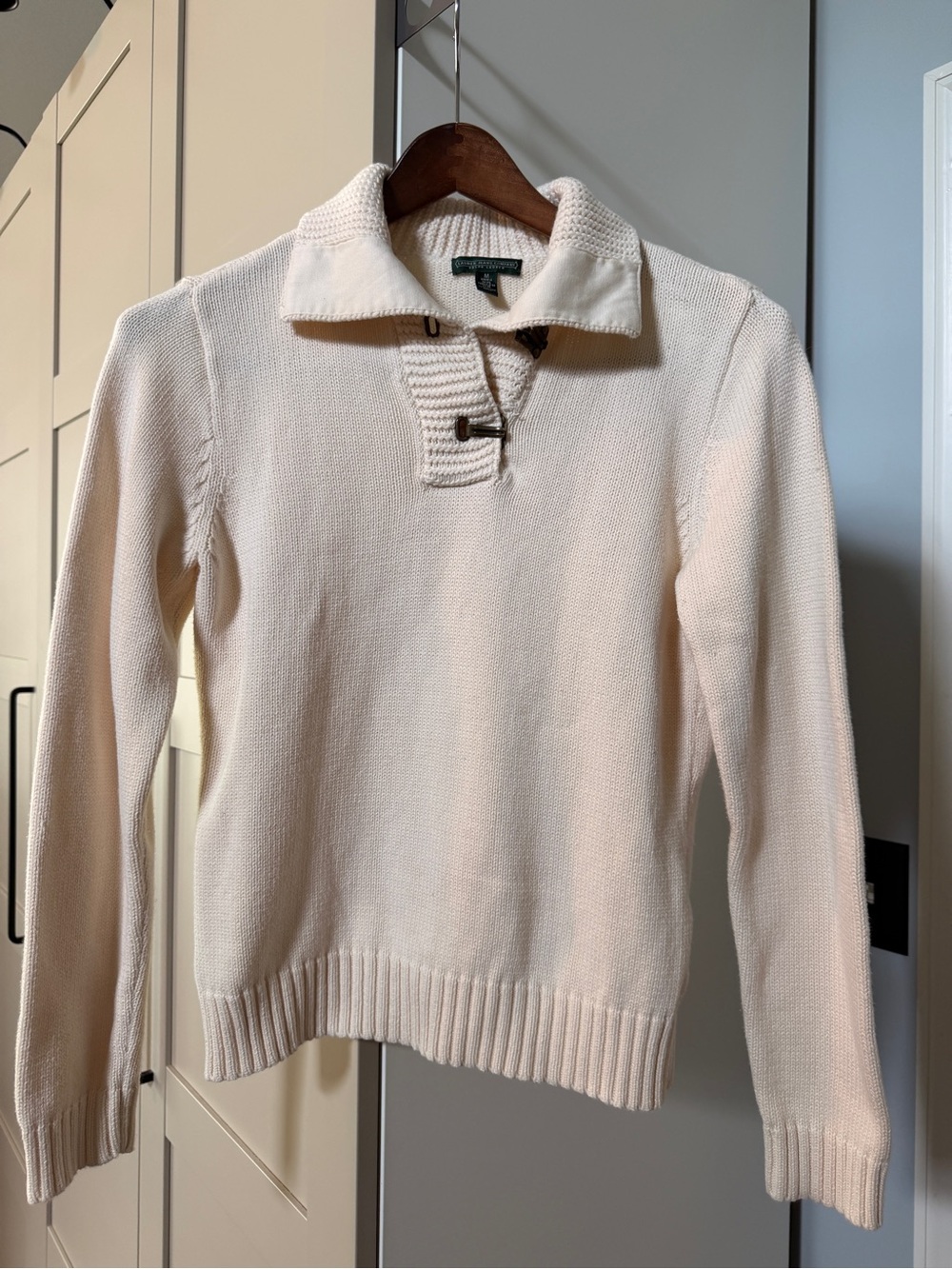 Polo by Ralph Lauren Cream Toggle-Collar Pullover